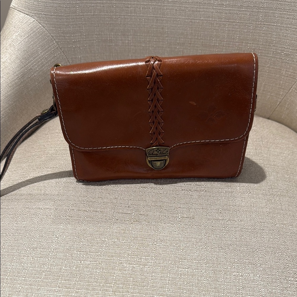 Patricia Nash Brown Leather Wristlet Clutch